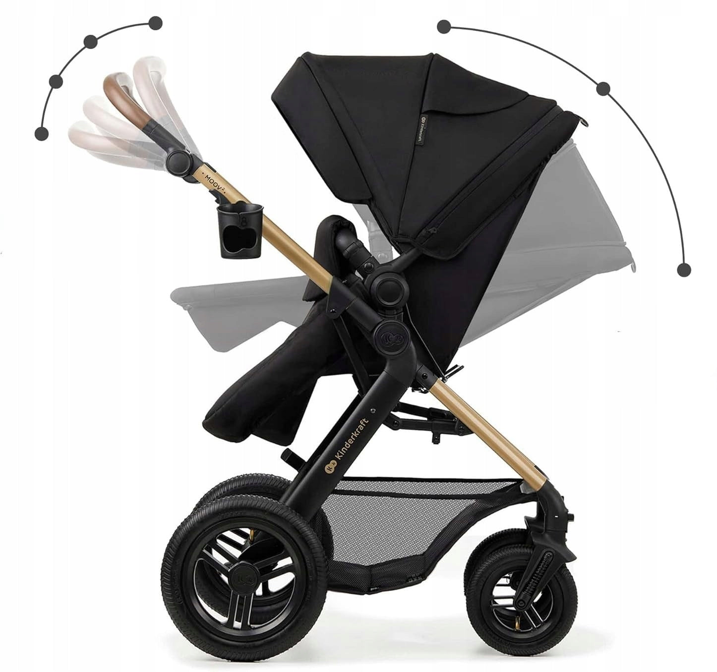 Baby Stroller 3in1 Kinderkraft MOOV 2 AIR Multifunctional Seat Black Manufacturer code KSMOOV02BLK0000