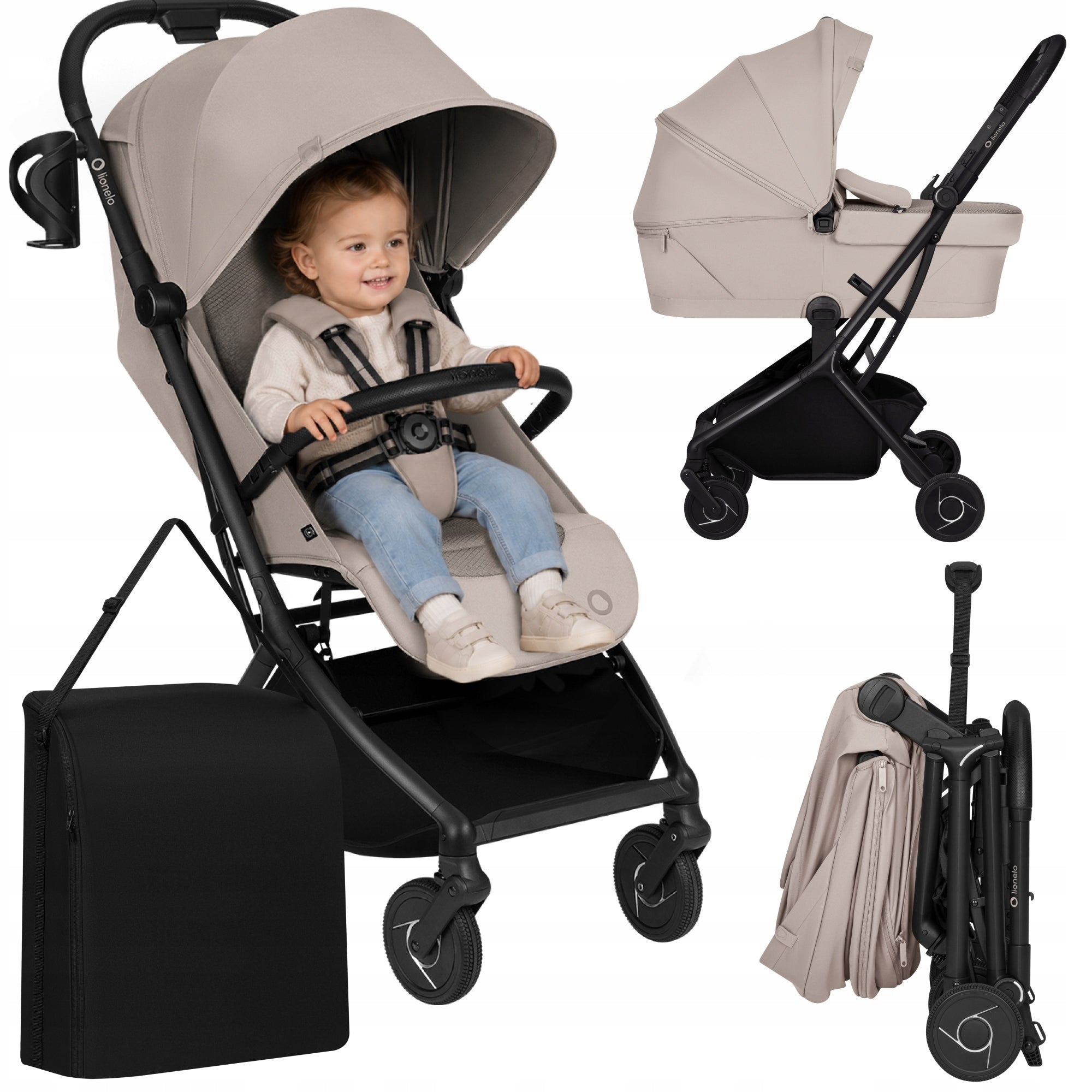 Baby Stroller Folding Gondola Compact 2in1 Lionelo Sia Flex Packaging status original