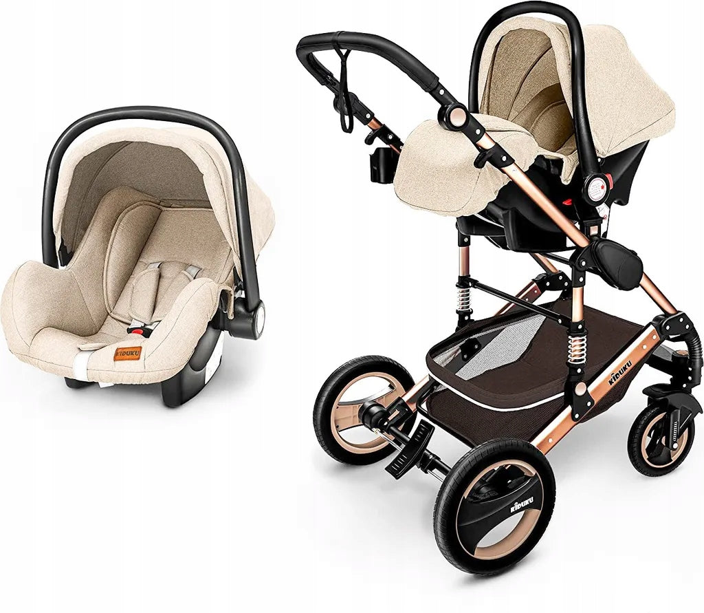 Baby Stroller Kiduku 3in1 Beige and Brown Manufacturer code KDWG-001