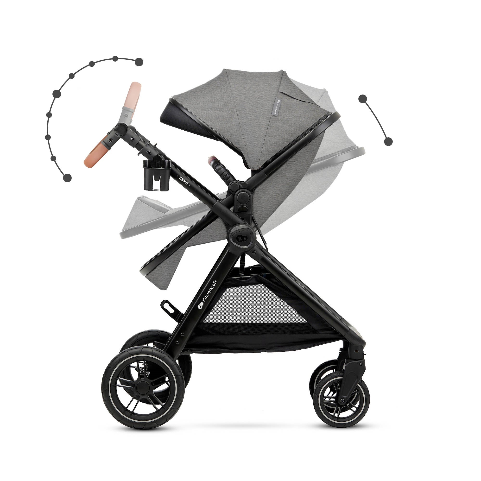 Baby Stroller Kinderkraft ESME 2 in 1 2025 Moonlight Grey Brand Kinderkraft