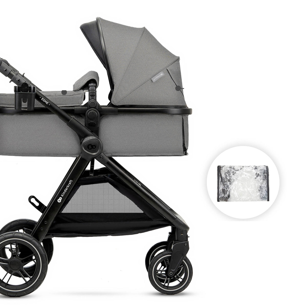Baby Stroller Kinderkraft ESME 2 in 1 2025 Moonlight Grey Manufacturer code KSESME00GRY2000