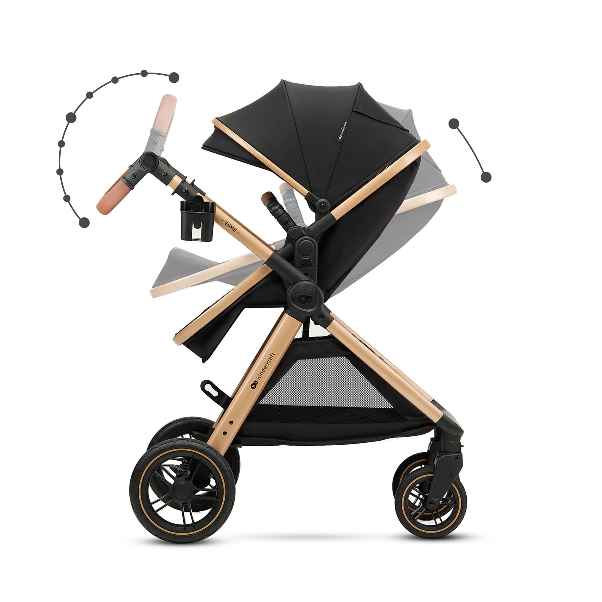 Baby Stroller Kinderkraft ESME 2 in 1 2025 Pure Black Brand Kinderkraft