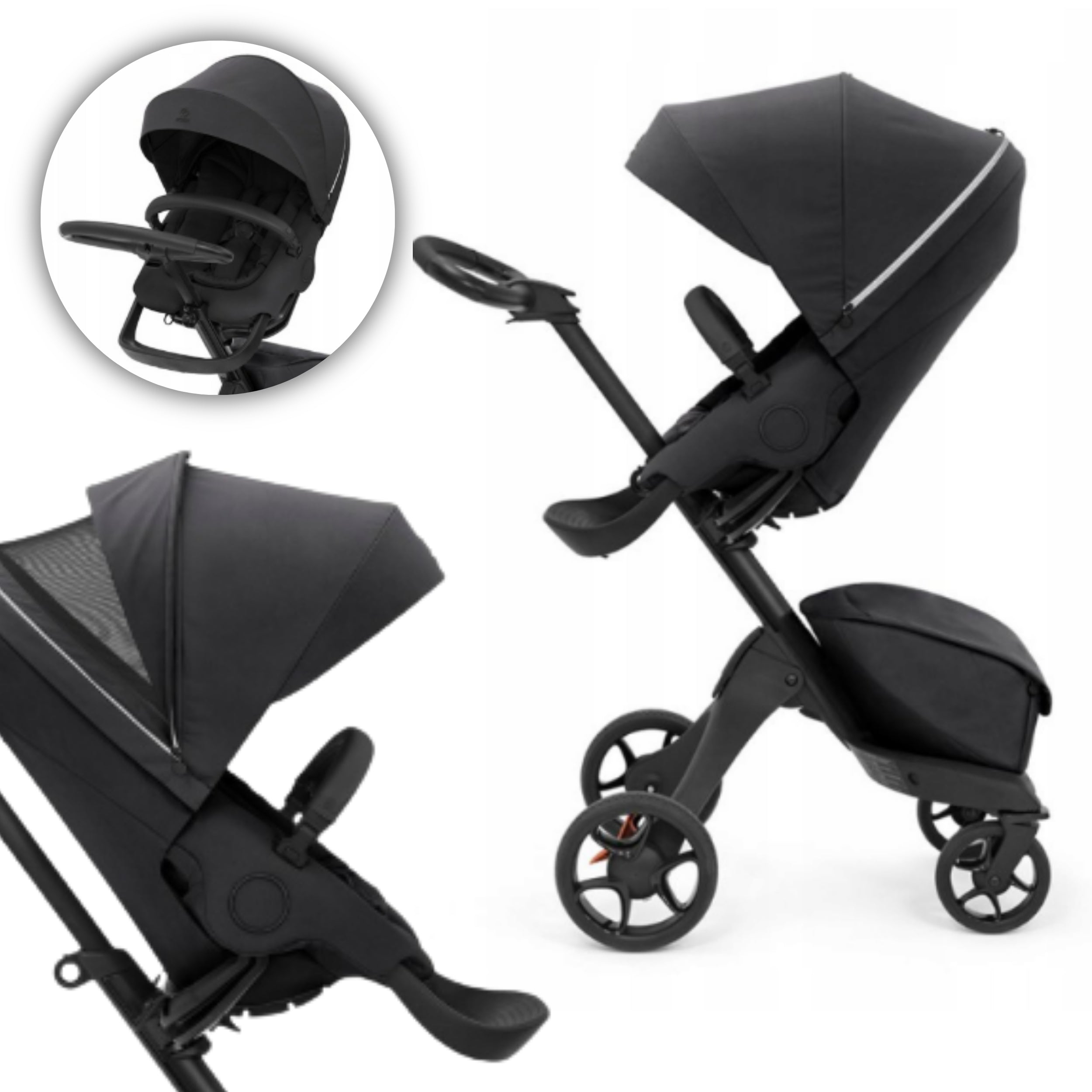 Baby Stroller Stokke Xplory X Stroller Rich Black Aluminum up to 22 kg