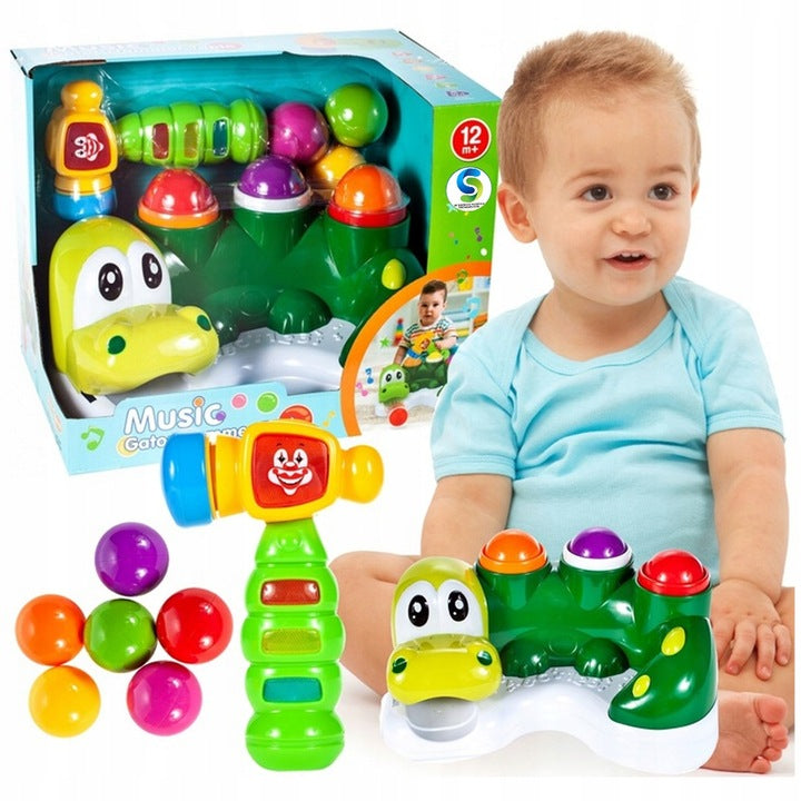 Baby Toy Crocodile Hammer Balls Interactive Game Beater Color green