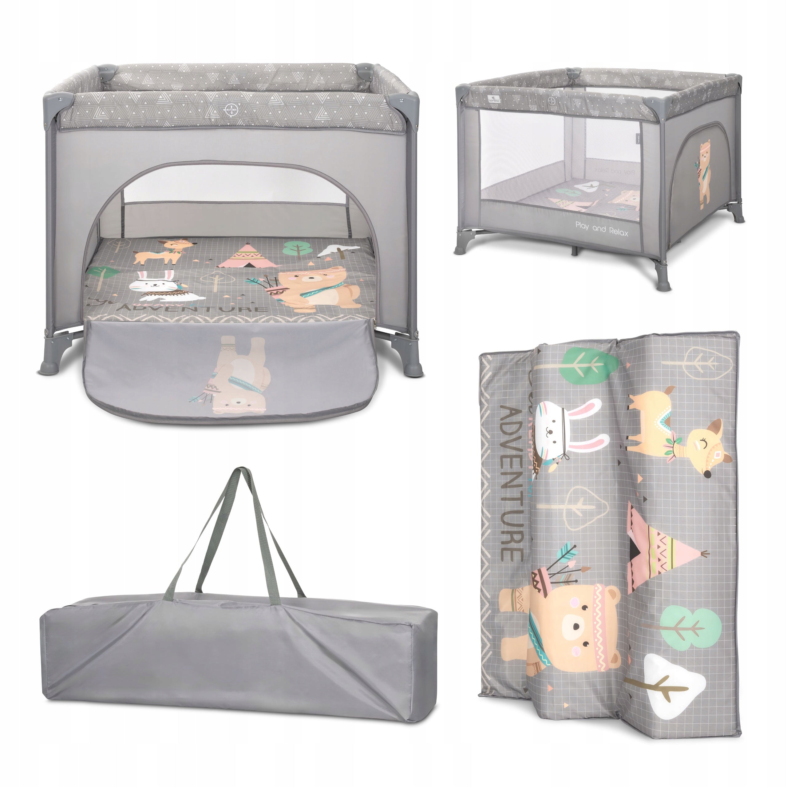 Baby Travel Cot Playpen Large Folding Travel Lorelli Play