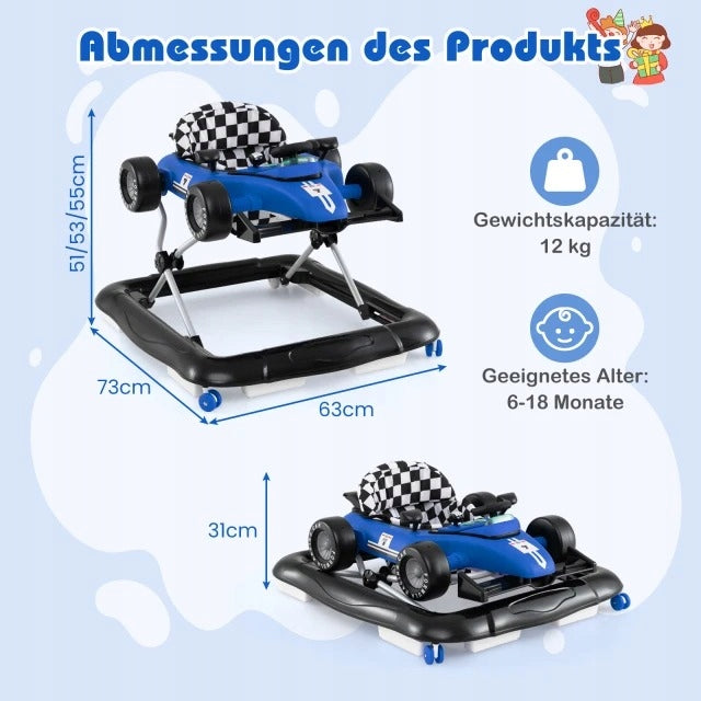 Baby Walker F1 4in1 Blue Adjustable 3 Levels Blue Manufacturer code ChodzikBC102