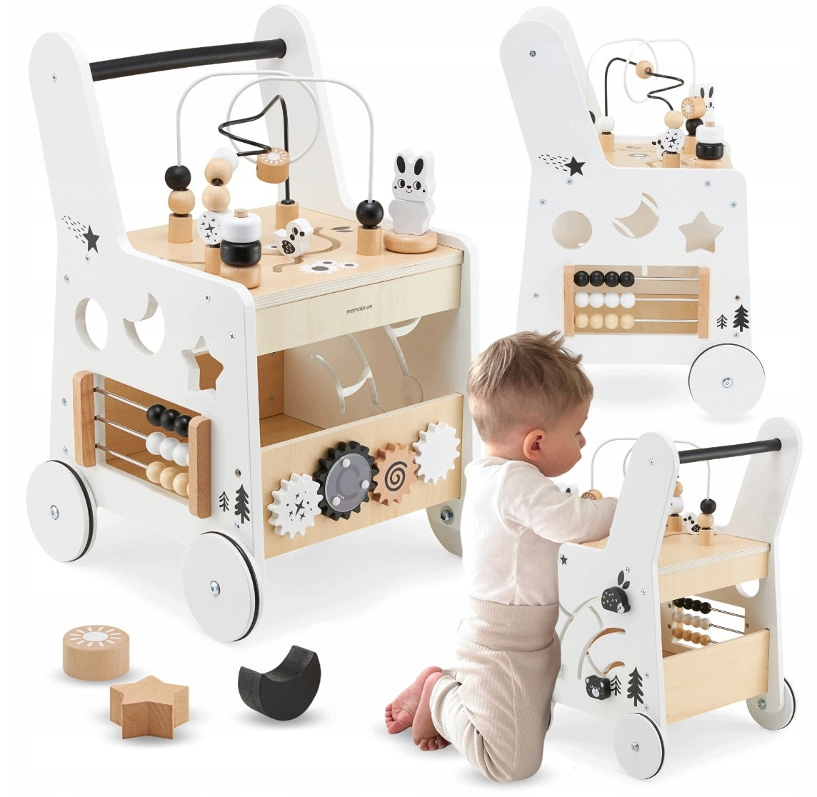 Baby Walker Wooden Pusher 6in1 with Educational Table Function