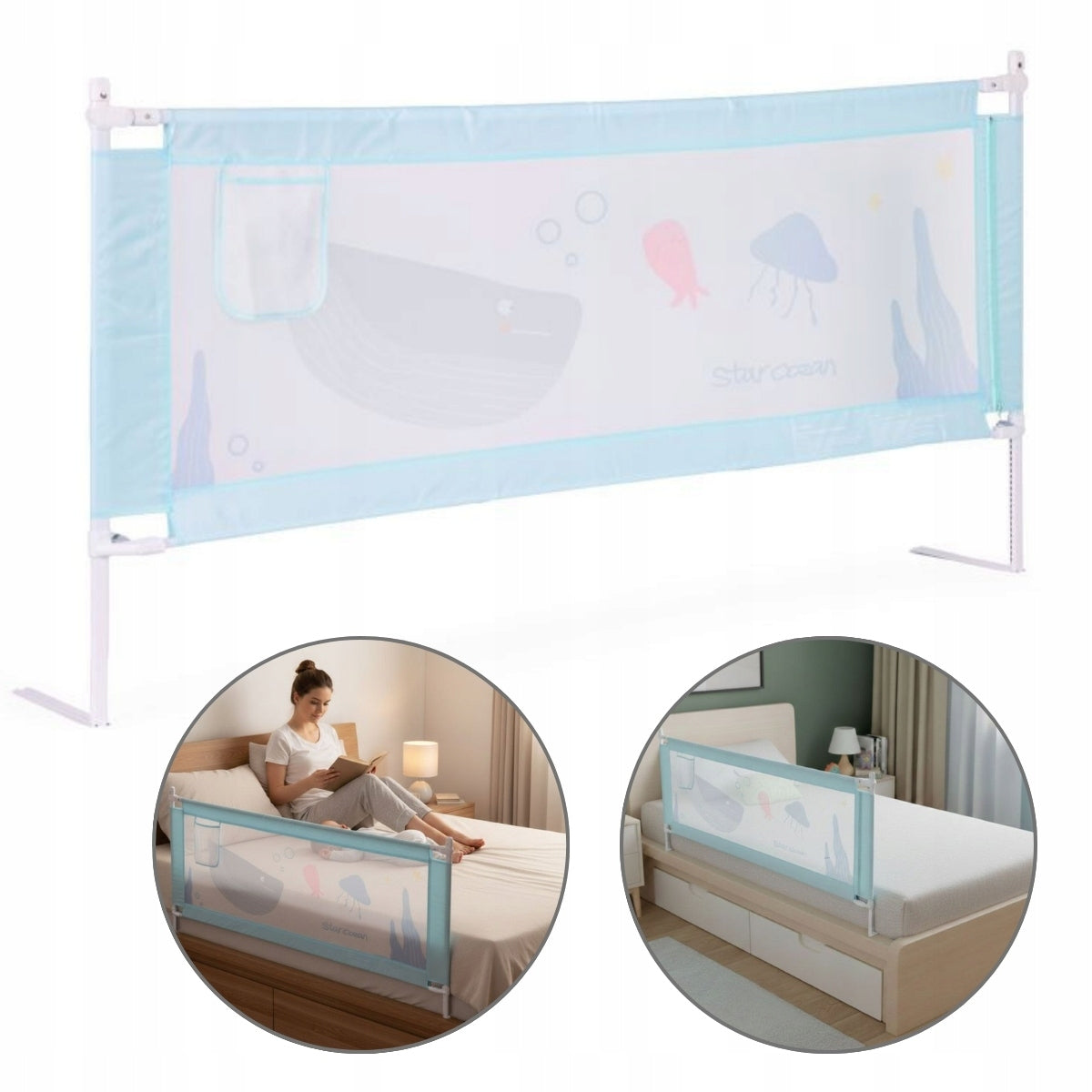 Baby bed barrier protection against falling out 195 cm