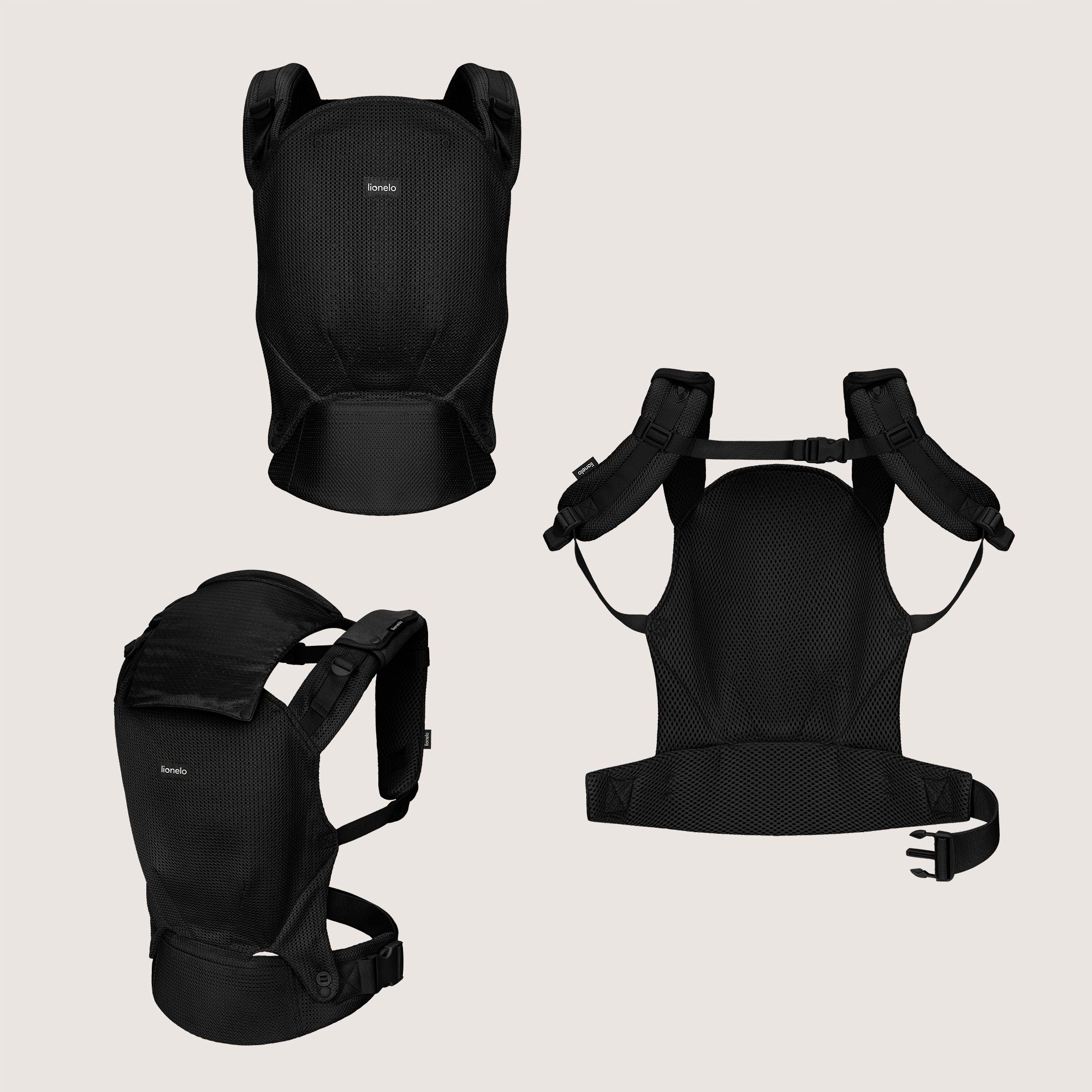 Baby carrier ERGONOMIC 20kg CERTIFICATE Lionelo Margareet Air Manufacturer code LO-MARGAREET AIR BLACK