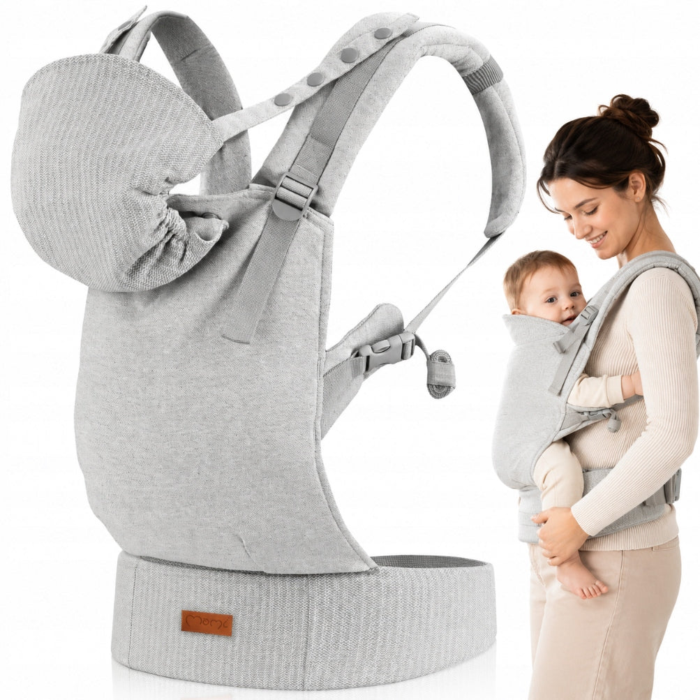 Baby carrier MoMi COLLET grey - 2in1 hood 2 positions up to 15kg