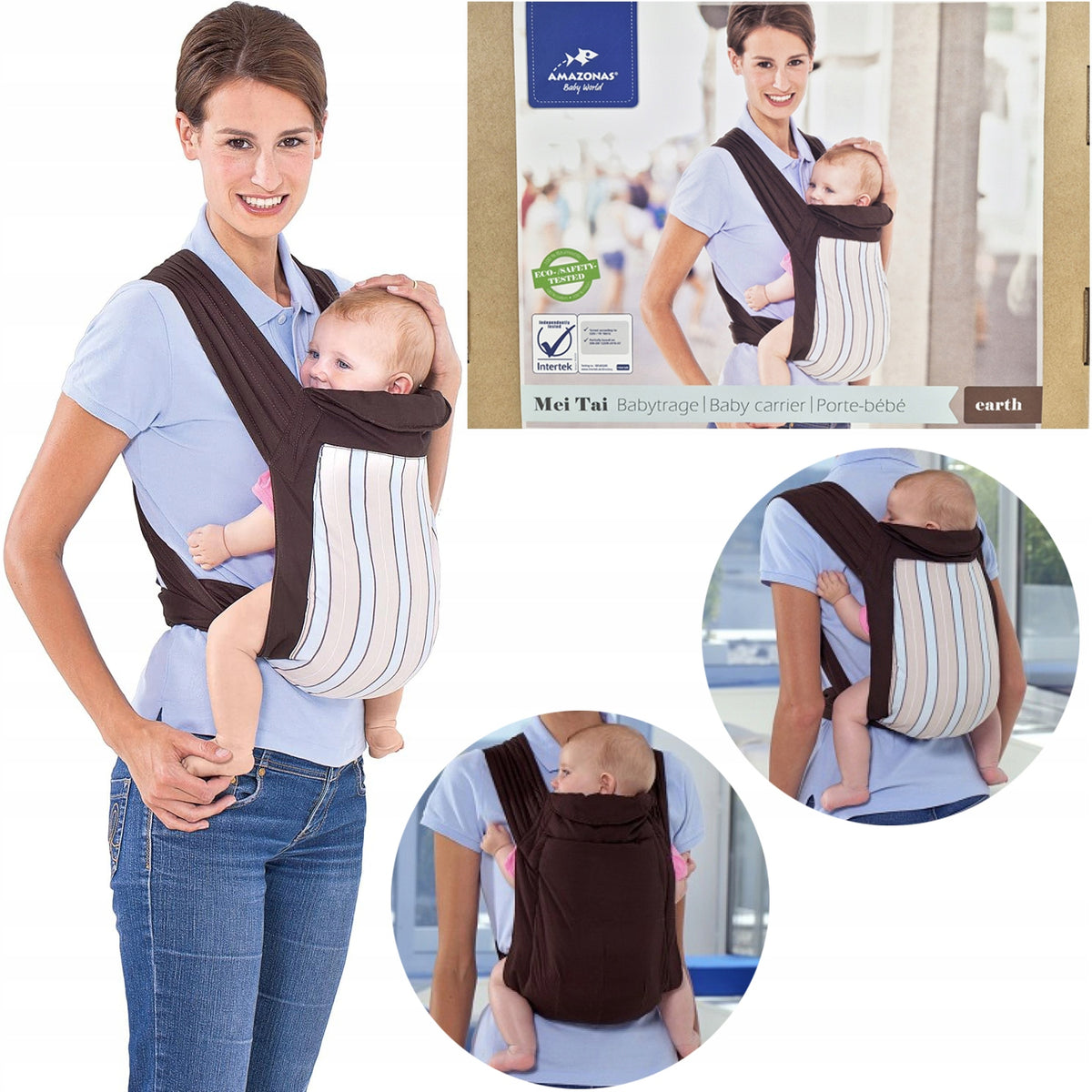 Baby carrier scarf Mei Tai earth Amazonas 15 kg
