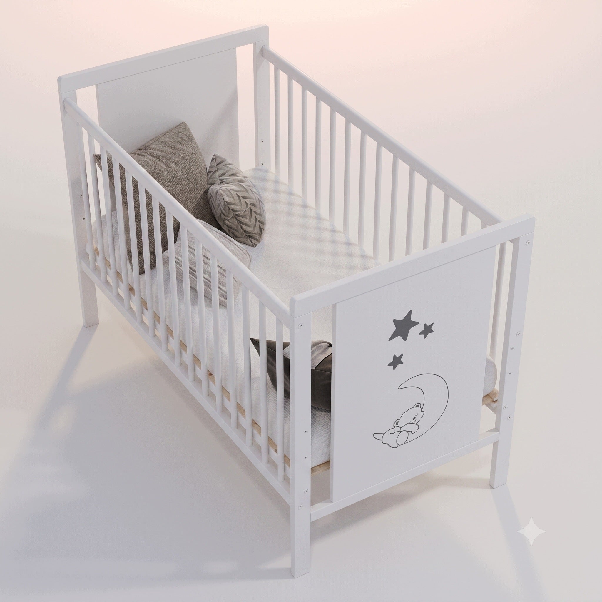Baby cot KOTTO ASKO 120x60 cm made of beech wood