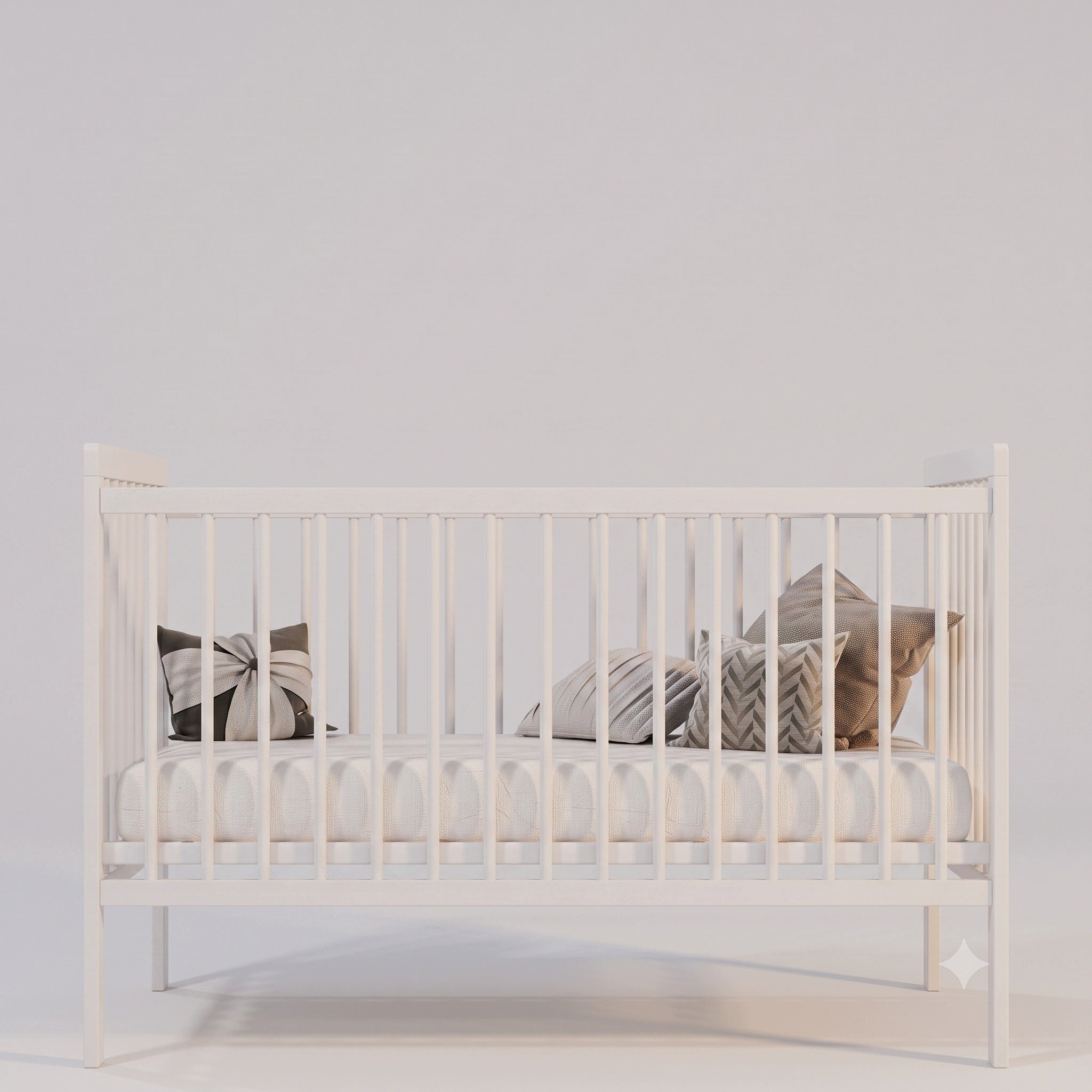 Baby cot KOTTO MIA 120x60 Wooden Beech White Manufacturer code BM-19