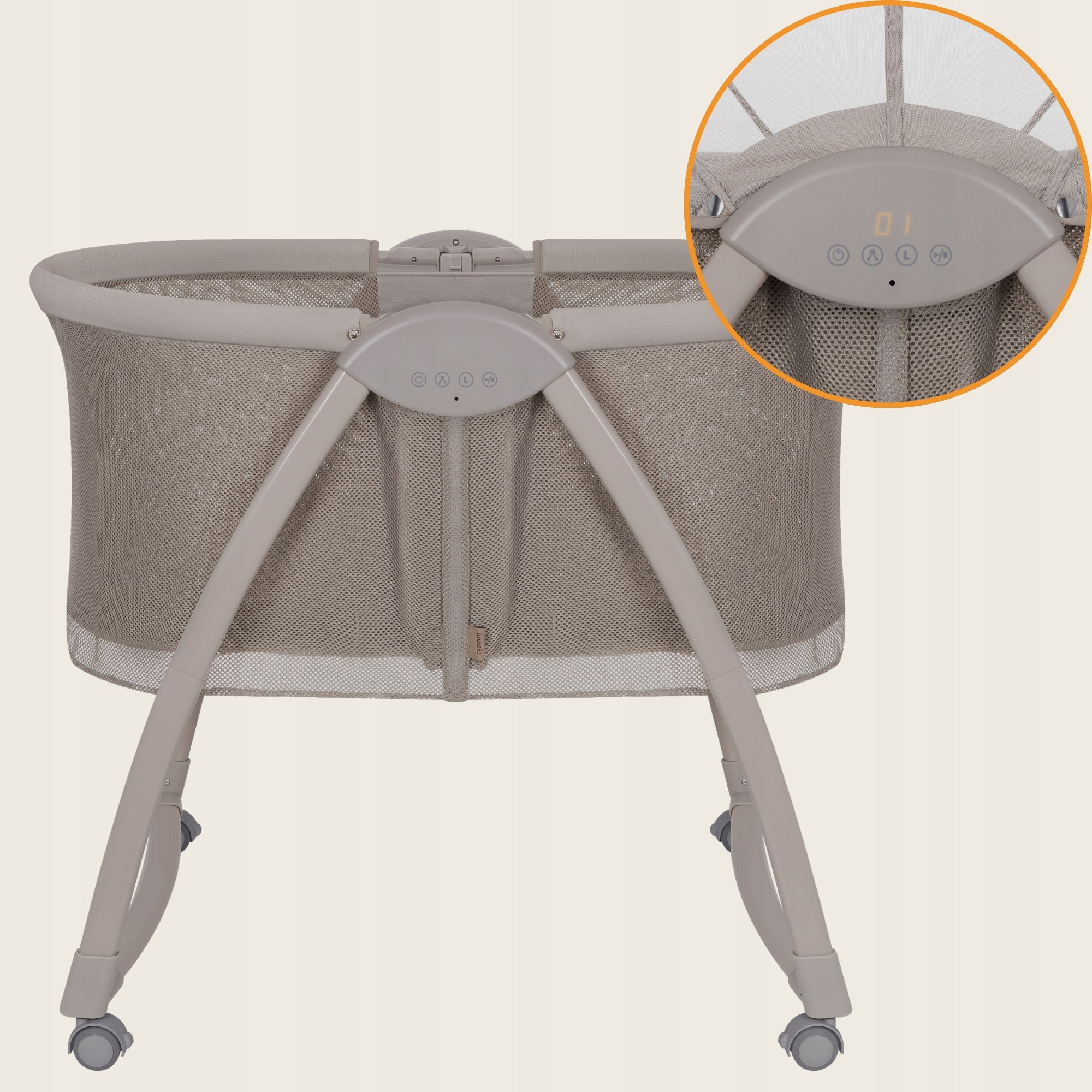 Baby cot WITH MOSQUITO NET CRADLE FOLDING 2in1 wheels Lionelo Gaya Medical device no