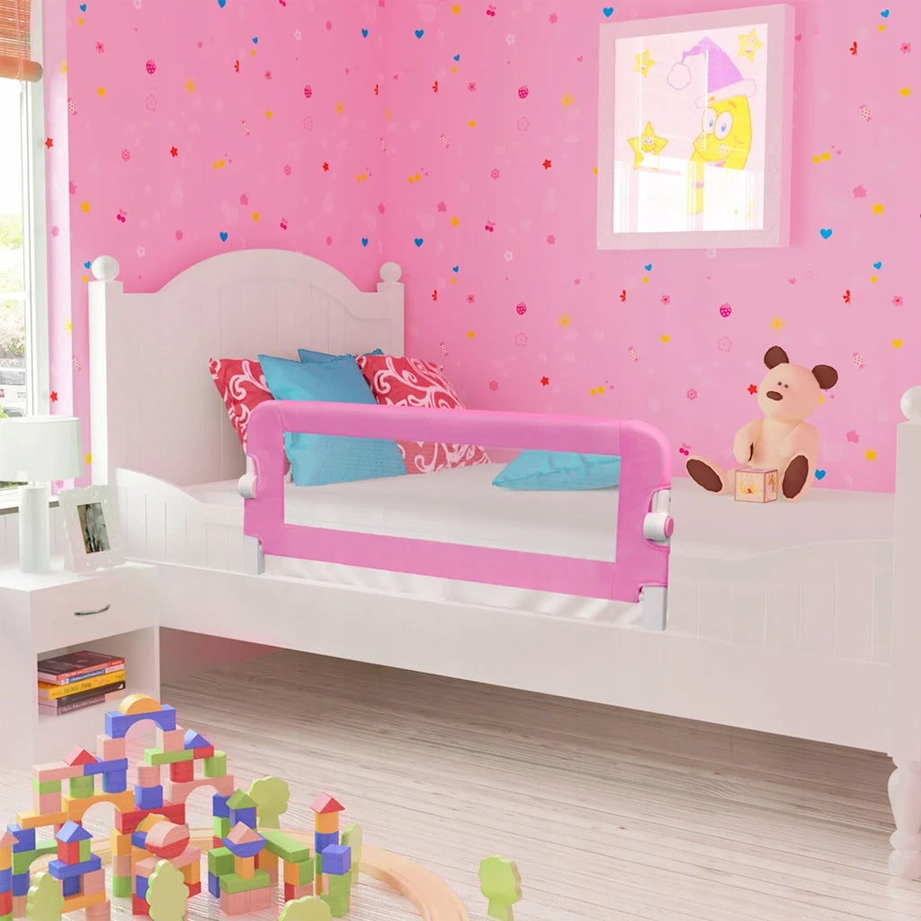 Baby cot barrier, pink, 120x42 cm, polyester