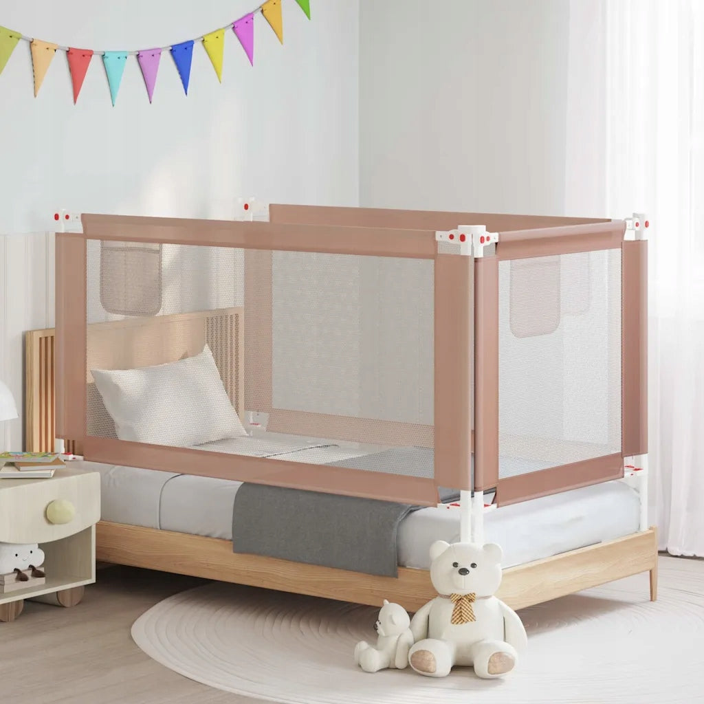 Baby cot barrier, taupe, 160x25 cm, fabric Brand no brand