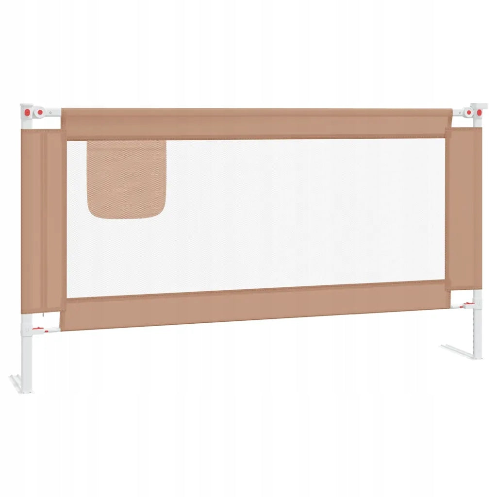 Baby cot barrier, taupe, 160x25 cm, fabric