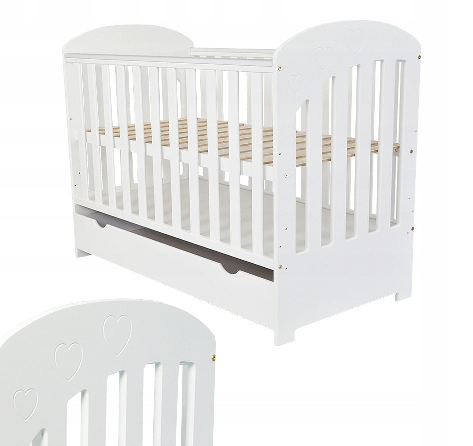 Baby cot with drawer with couch 120x60 white POLA Brand Aruś