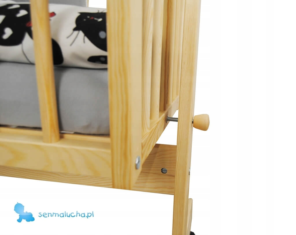 Baby cradle Karol pine 90X40 cm rocking basket pine wood circles Packaging status original