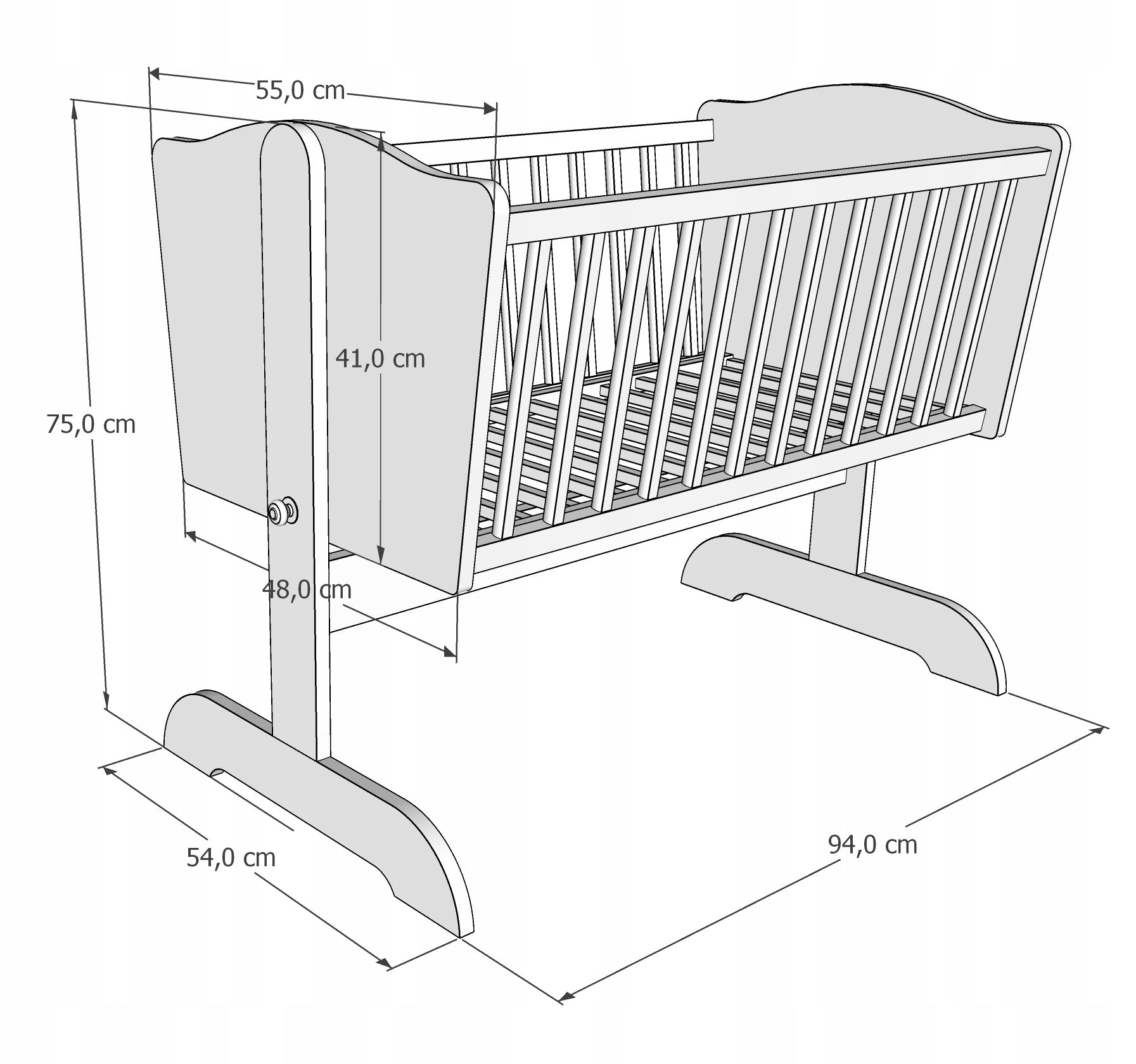 Baby crib playpen baby cradle Little Kaja | 40x90 | colorless Brand PaDrew