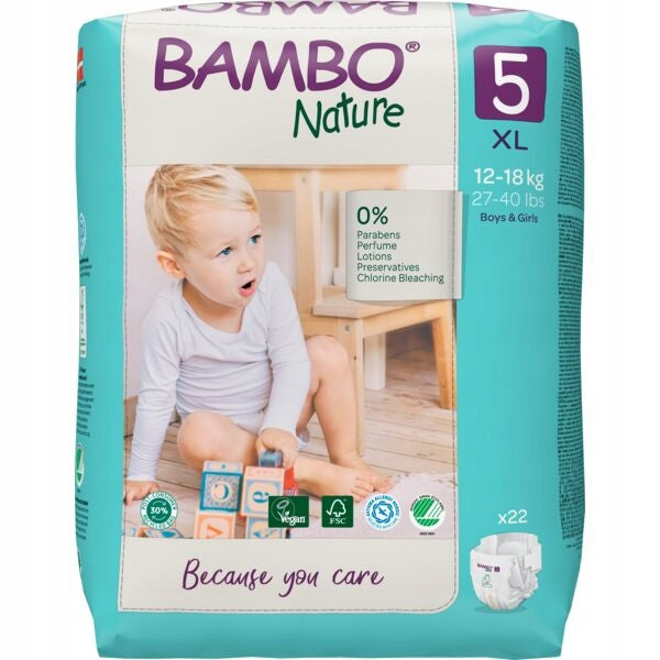 Baby diapers Bambo Nature 5 junior (12-18 kg, 22 pcs)