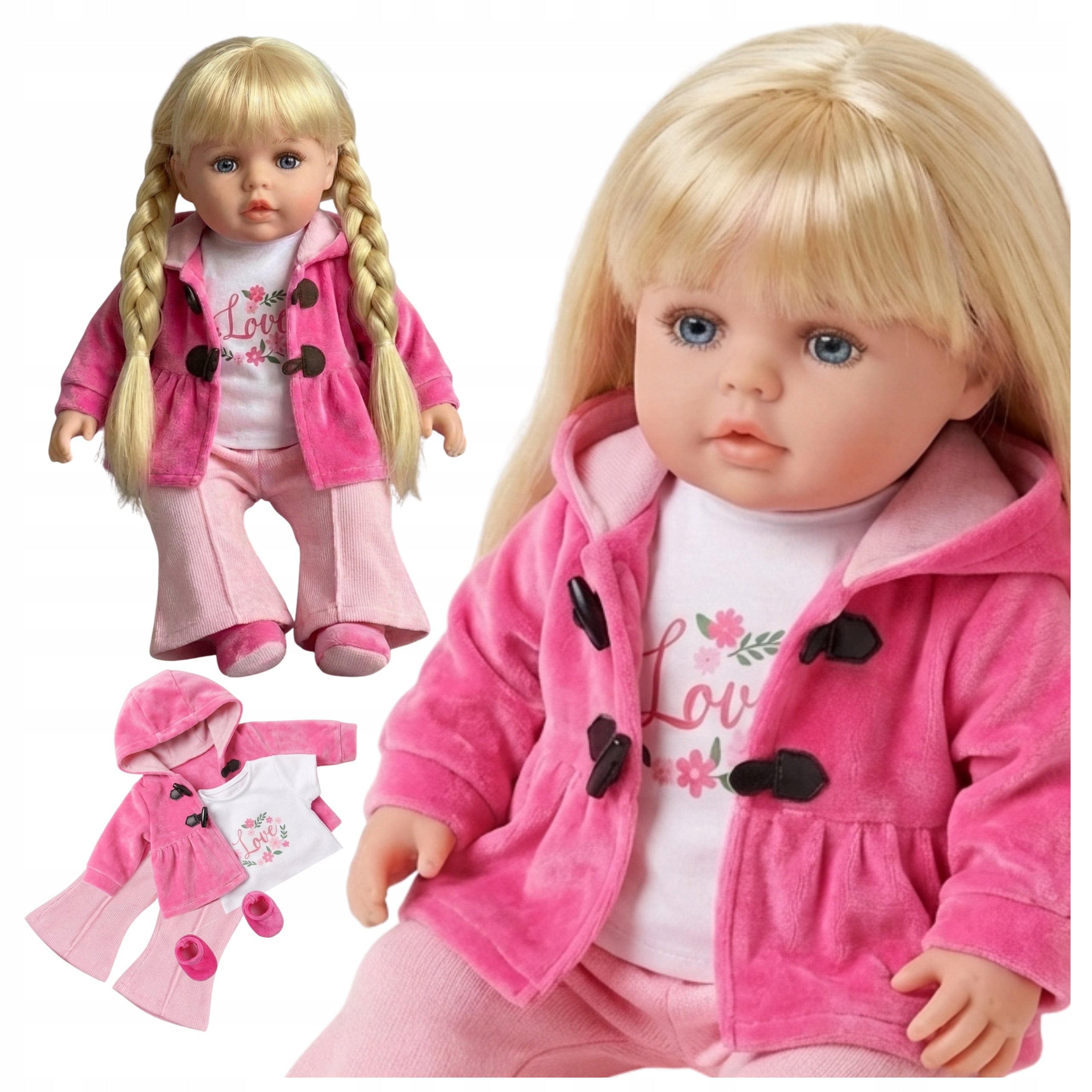 Baby doll like live large 56cm soft interactive speaks sings 2languages teaches