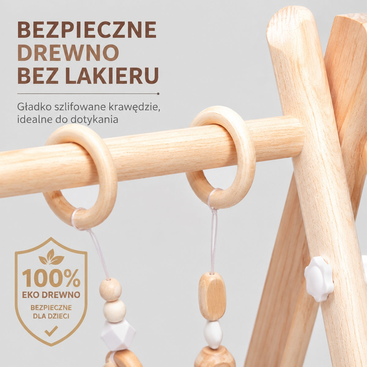 Baby gym wooden stand educational mat for babies pendants Packaging status original