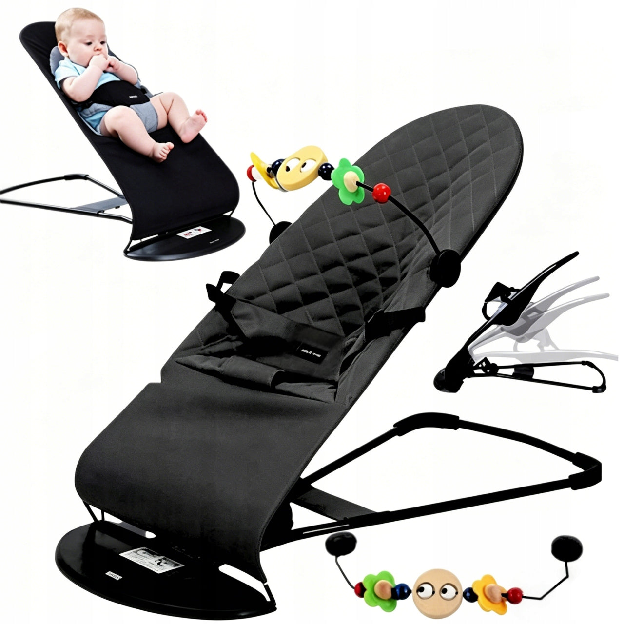Baby lounger adjustment 3 rocker positions for baby