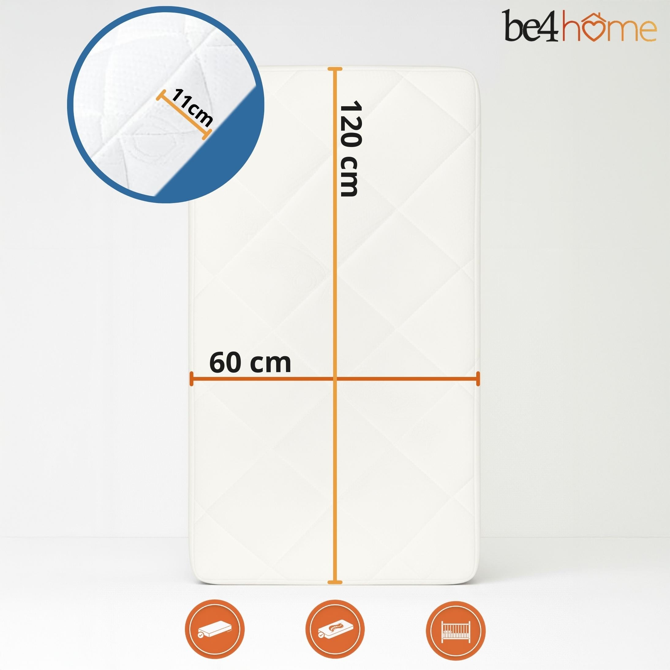 Baby mattress for crib, crib, be4home 120x60 cm, breathable Packaging status original
