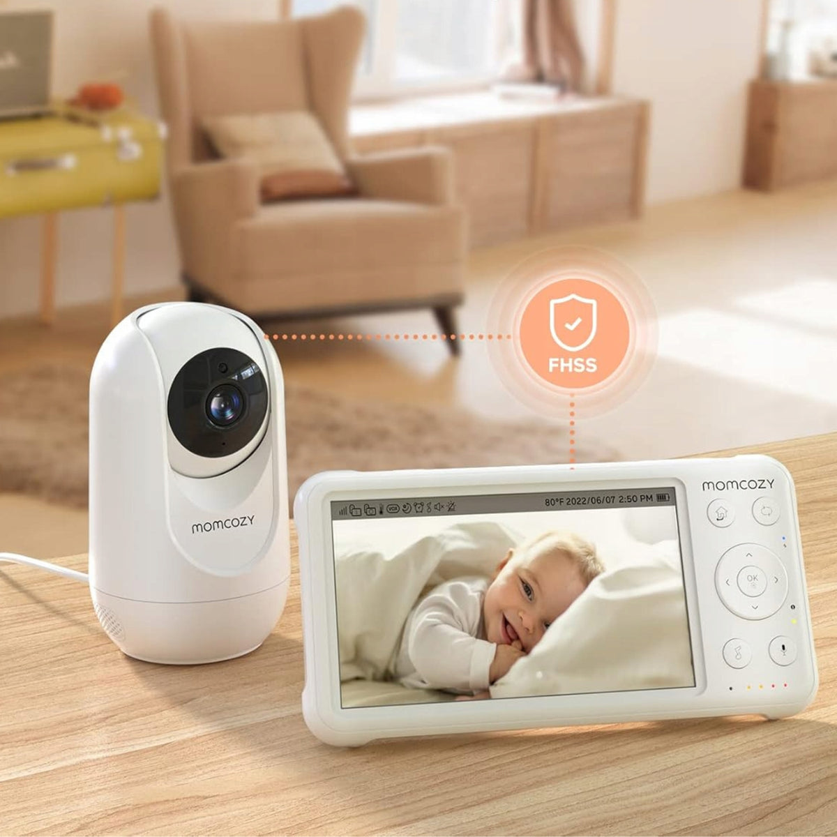 Baby monitor Momcozy BM01 with wireless camera 5" 1080P 5000mAh Brand Momcozy