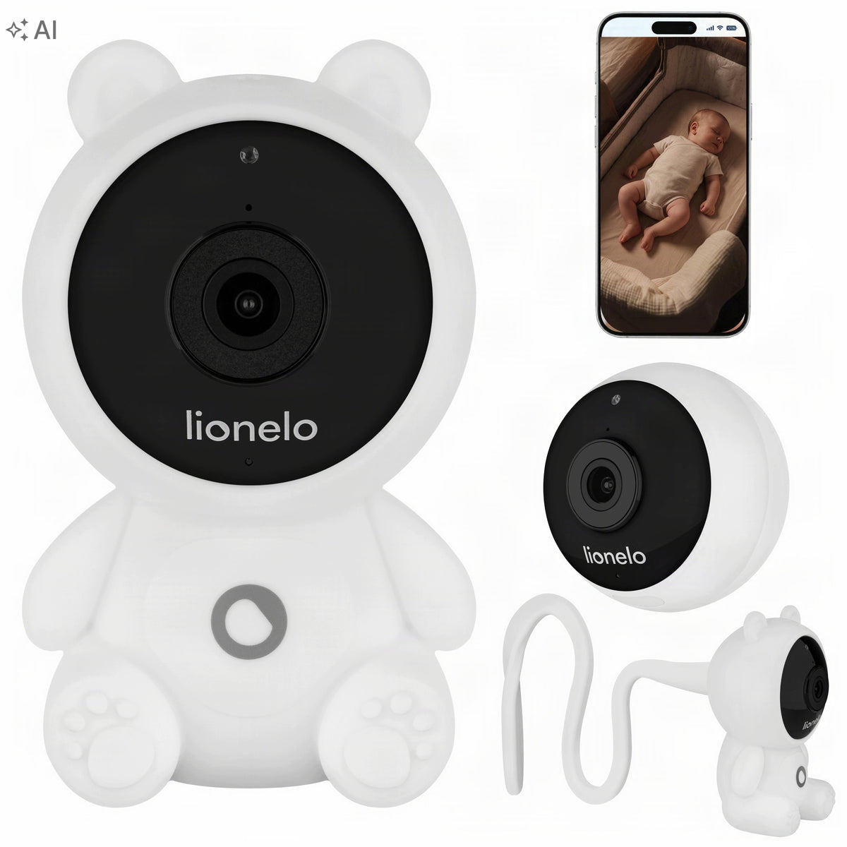 Baby monitor WiFi app on tel small for holidays Lionelo BABYLINE