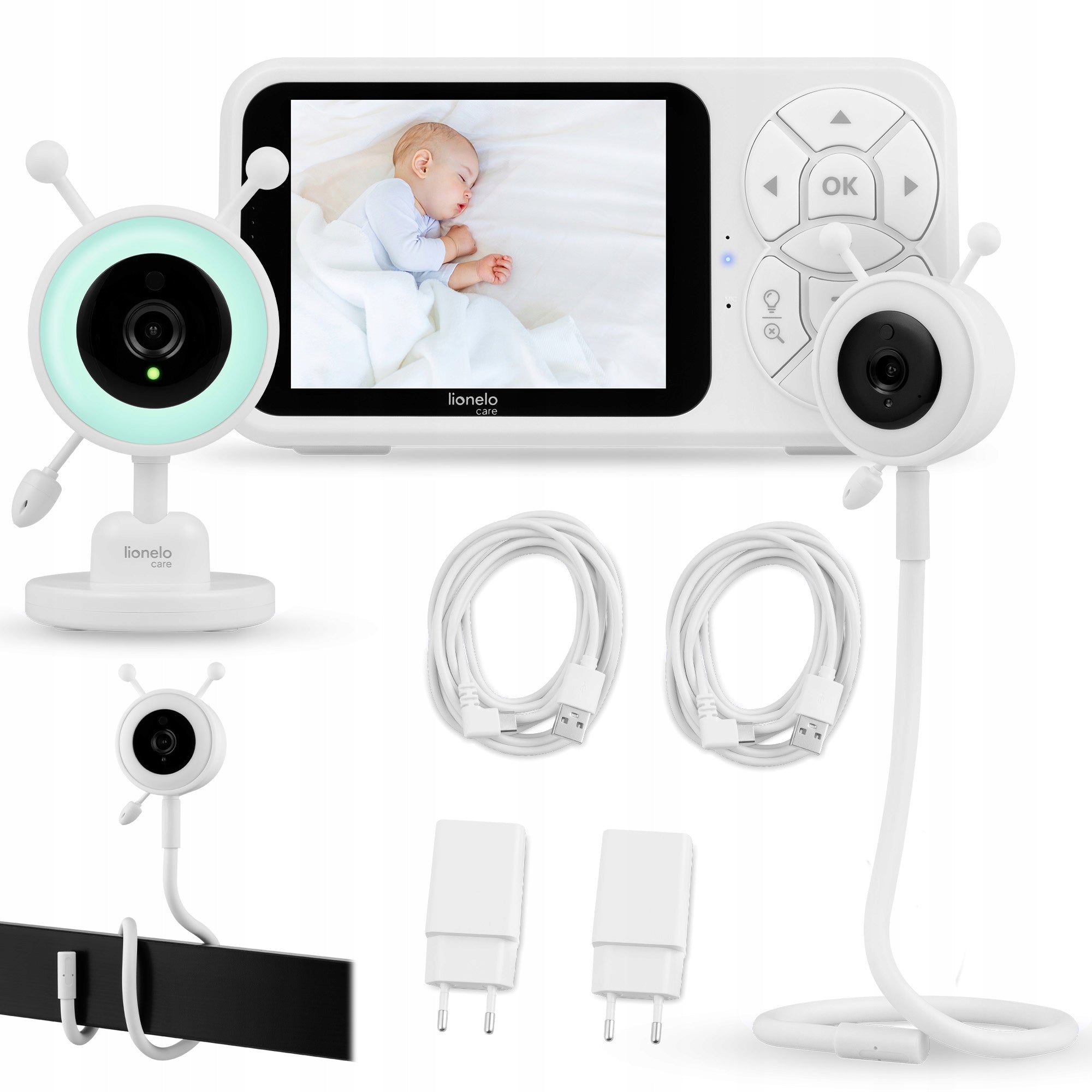 Baby monitor with camera LCD SCREEN 300m 4xZOOM Lionelo Babyline 3.4 Packaging status original