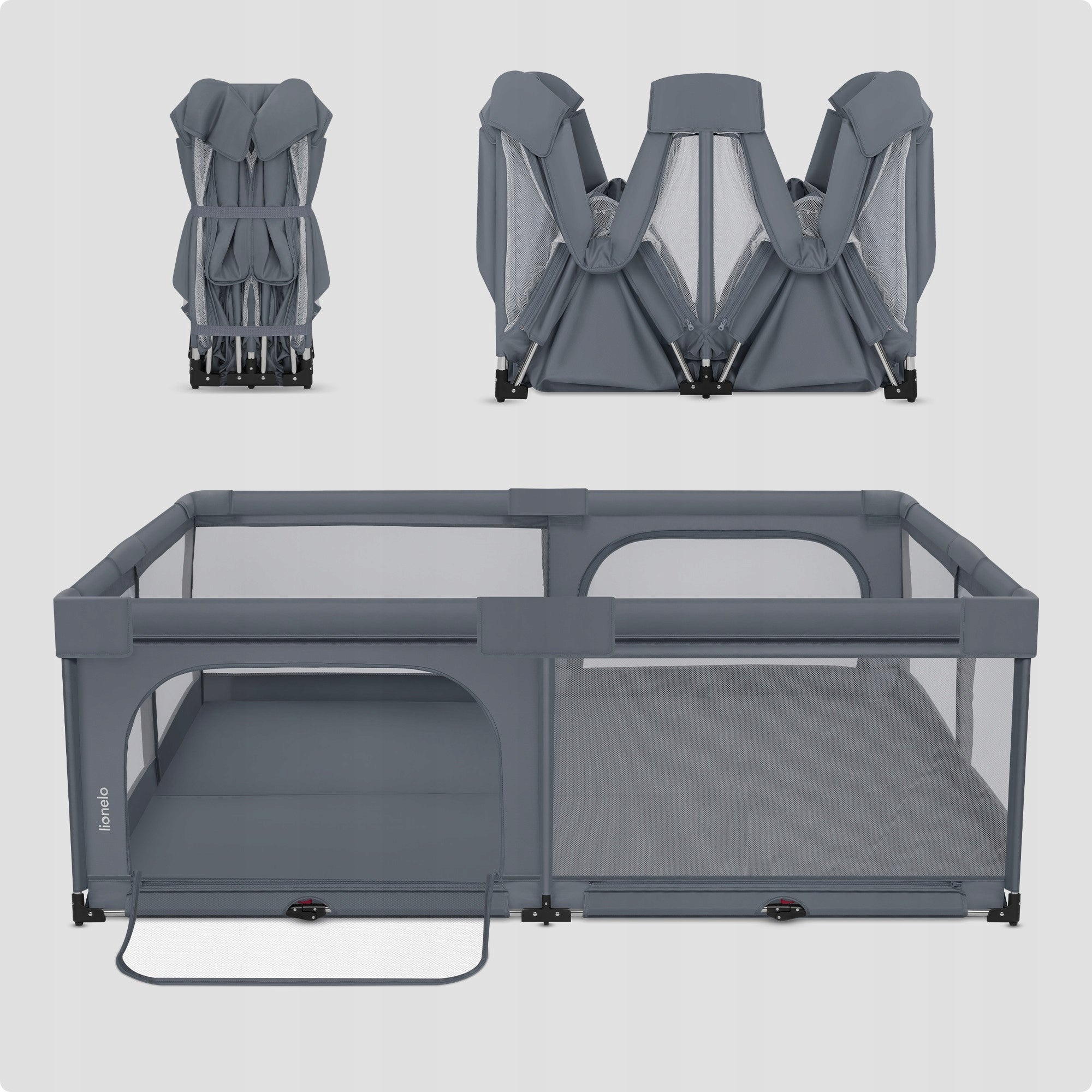 Baby playpen 180x200 QUICK FOLDING Lionelo Florence XL EasyFold Manufacturer code LO-FLORENCE XL EASY FOLD GREY STONE