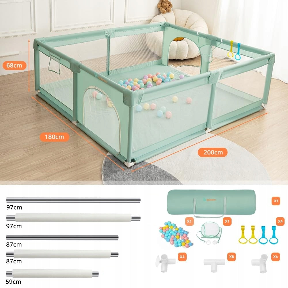 Baby playpen 180x200cm COMOMY with balls and storage bag Brand COMOMY