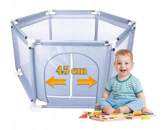 Baby playpen Dry pool without balls grey130 x 130 cm