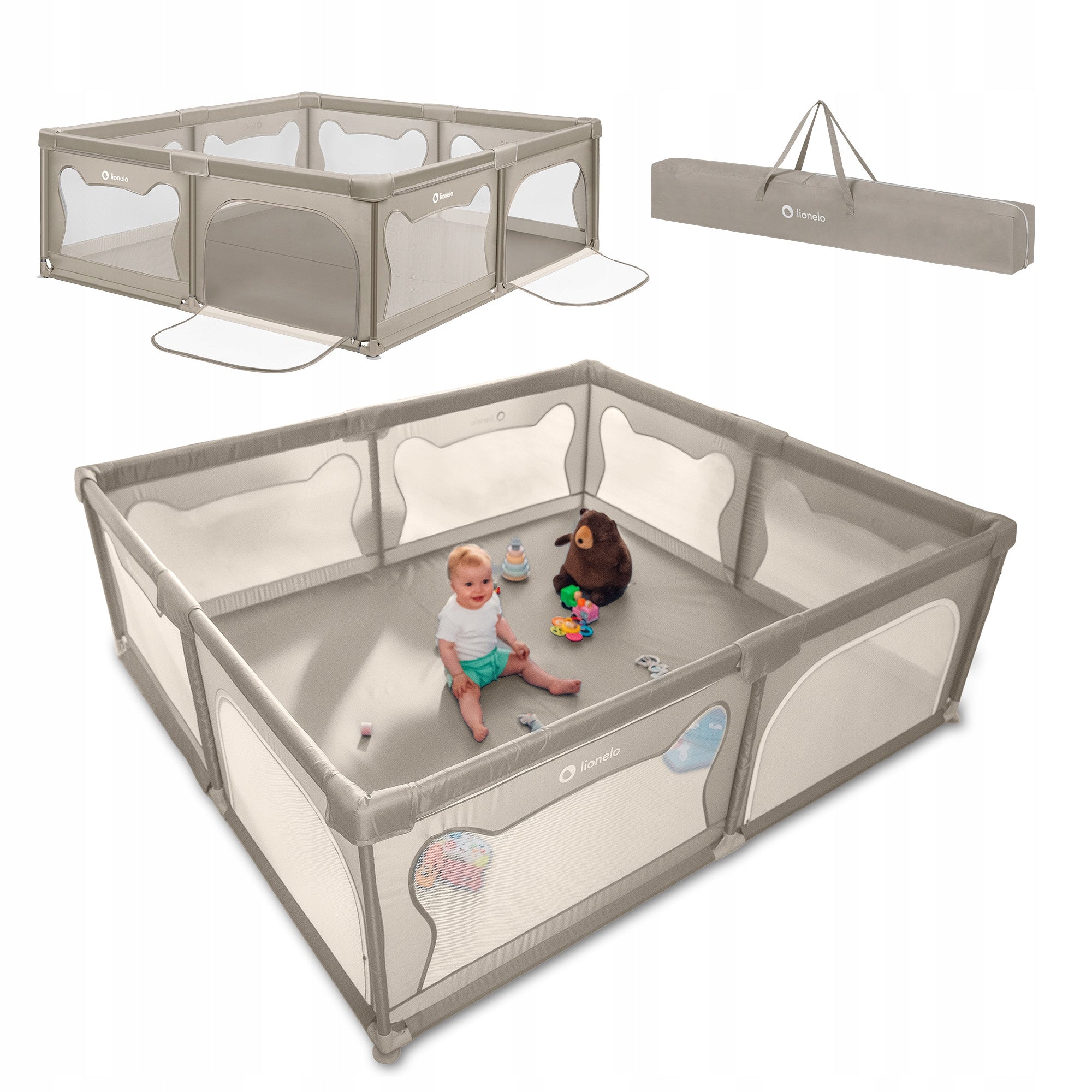 Baby playpen bed LARGE TOYS 207x187 cm Lionelo Willow XL