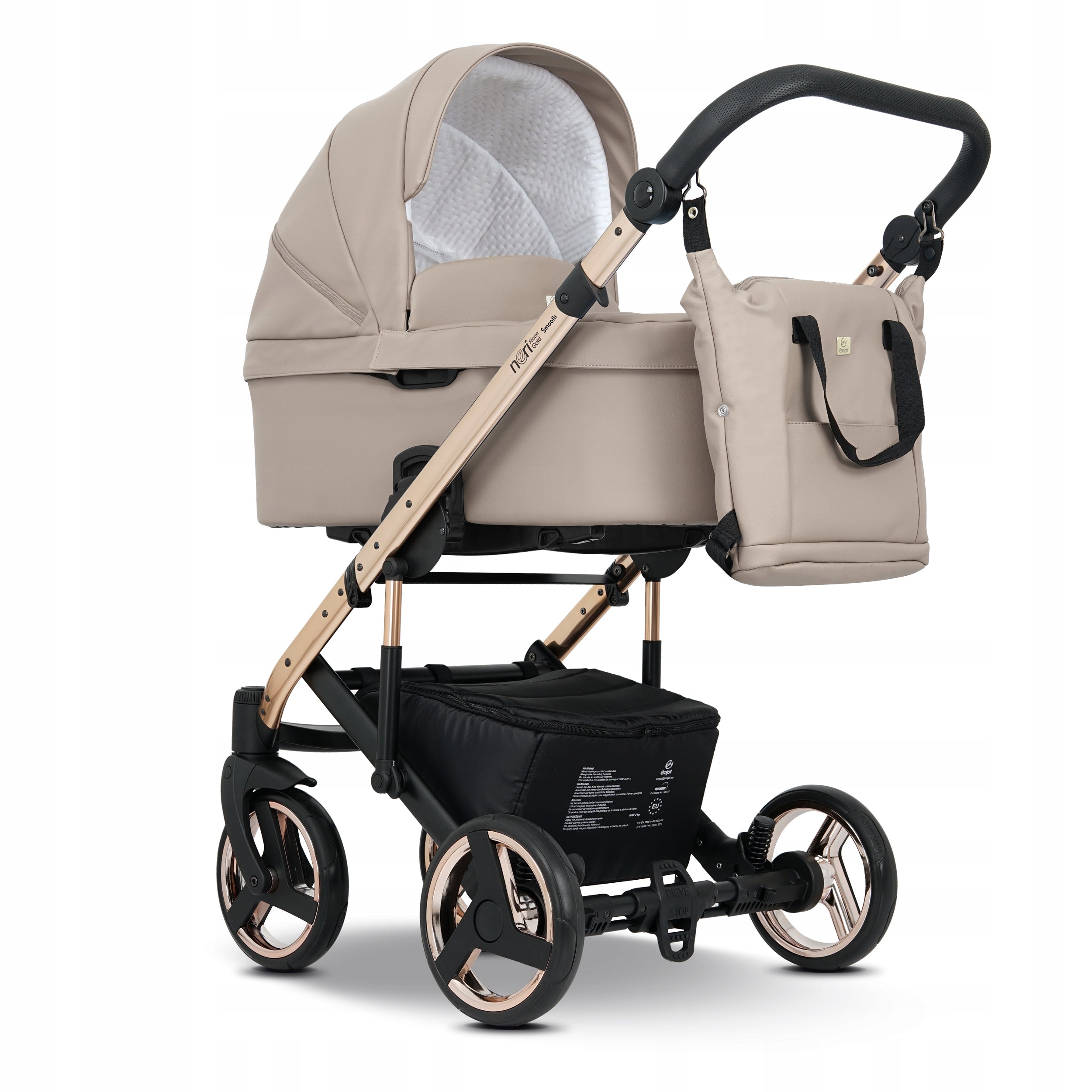 Baby stroller 2in1EMJOT NERI SMOOTH ROSE GOLD multifunctional ECO leather Packaging status original
