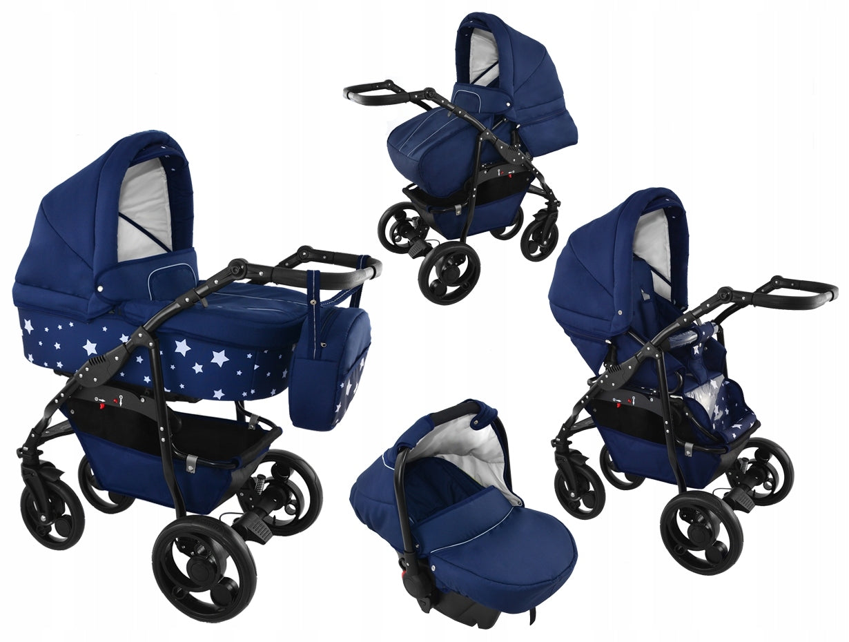 Baby stroller 3in1 BAVARIO stars DARK BLUE