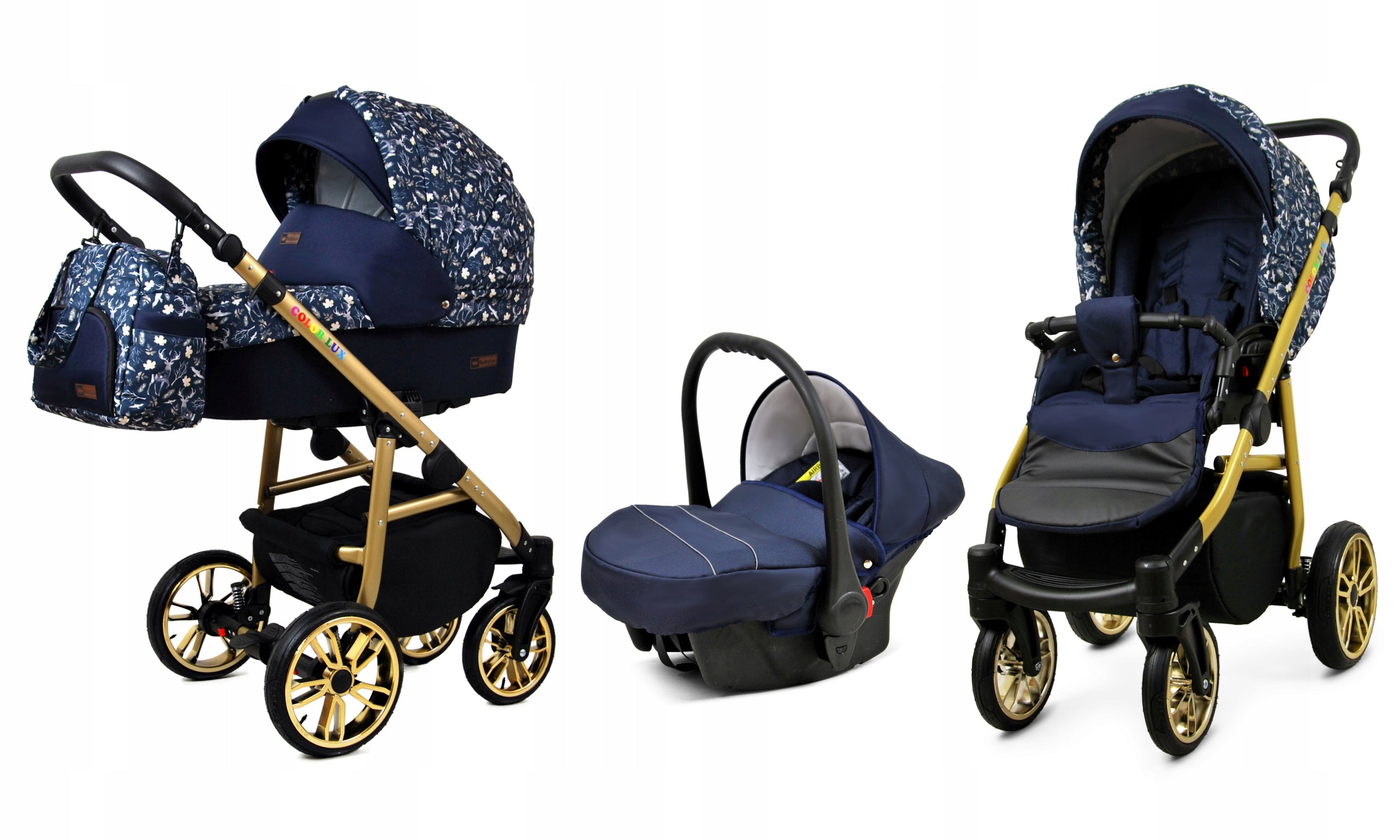 Baby stroller 3in1 BabyLux COLORLUX GOLD walking gondola seat bag Manufacturer code 5903689797498