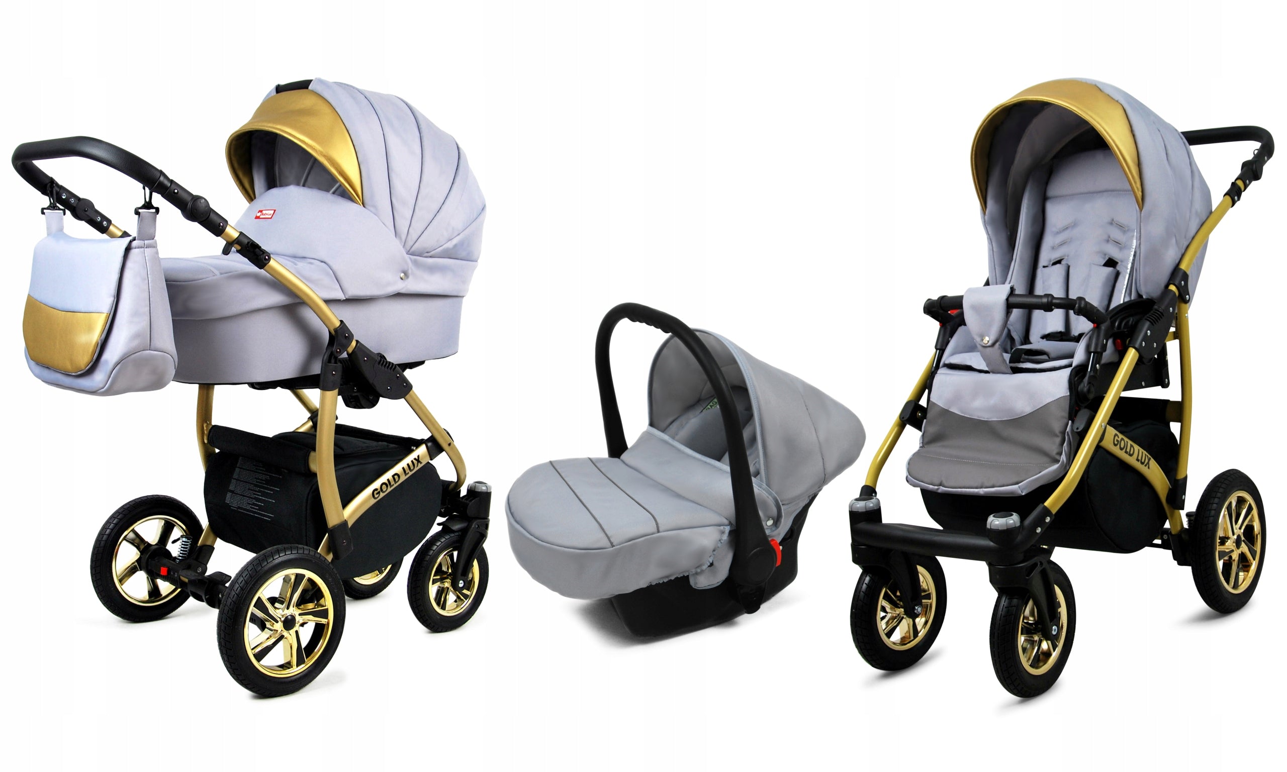 Baby stroller 3in1 BabyLux GoldLux stroller gondola car seat Brand BabyLux