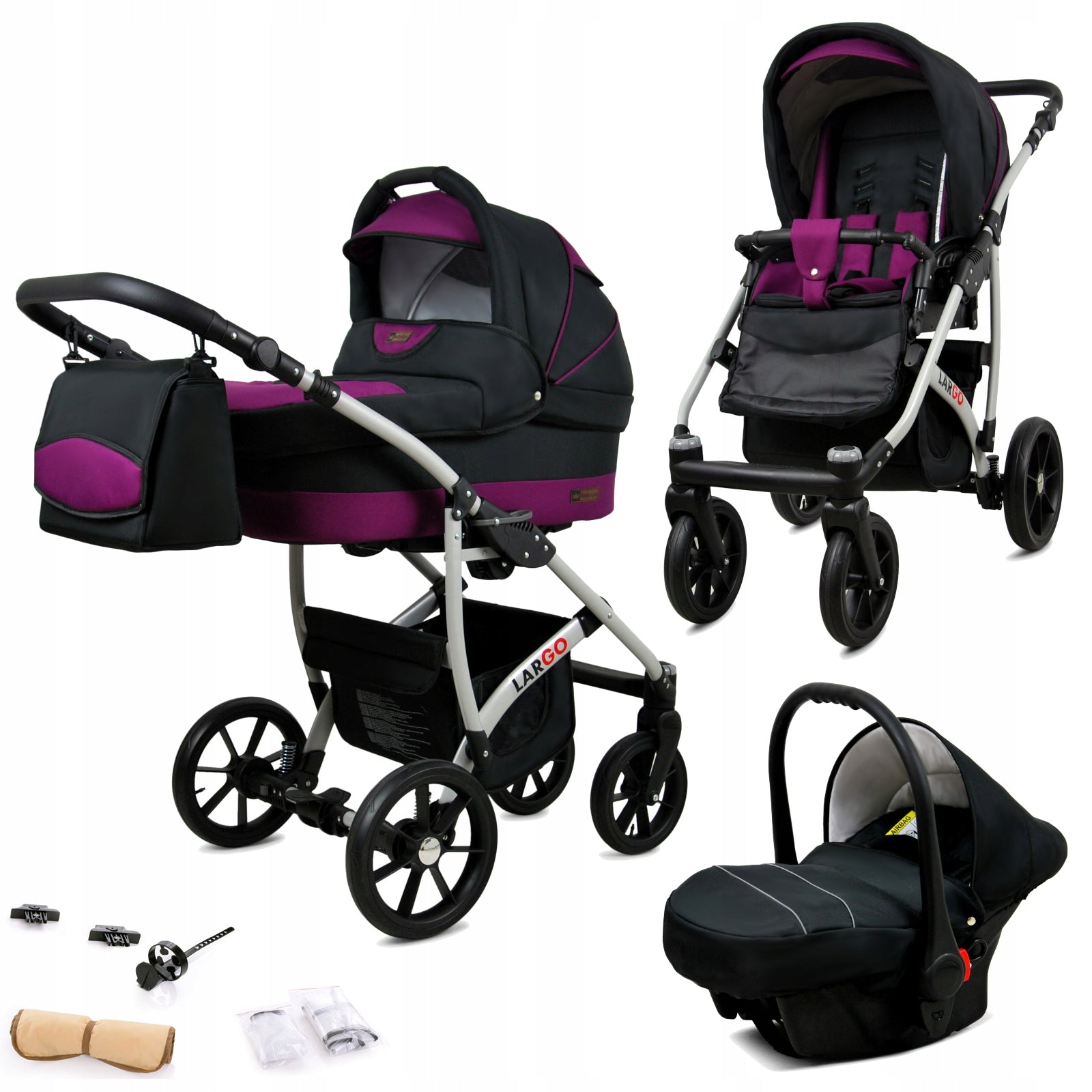 Baby stroller 3in1 BabyLux LARGO gondola stroller car seat