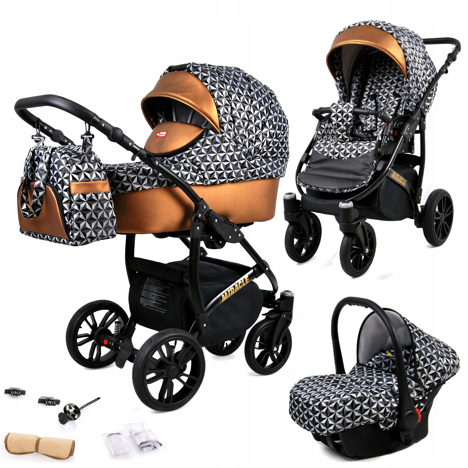 Baby stroller 3in1 BabyLux MIRACLE gondola stroller car seat