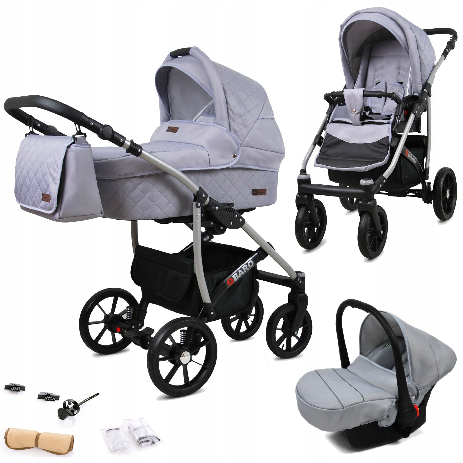 Baby stroller 3in1 BabyLux Qbaro stroller gondola car seat