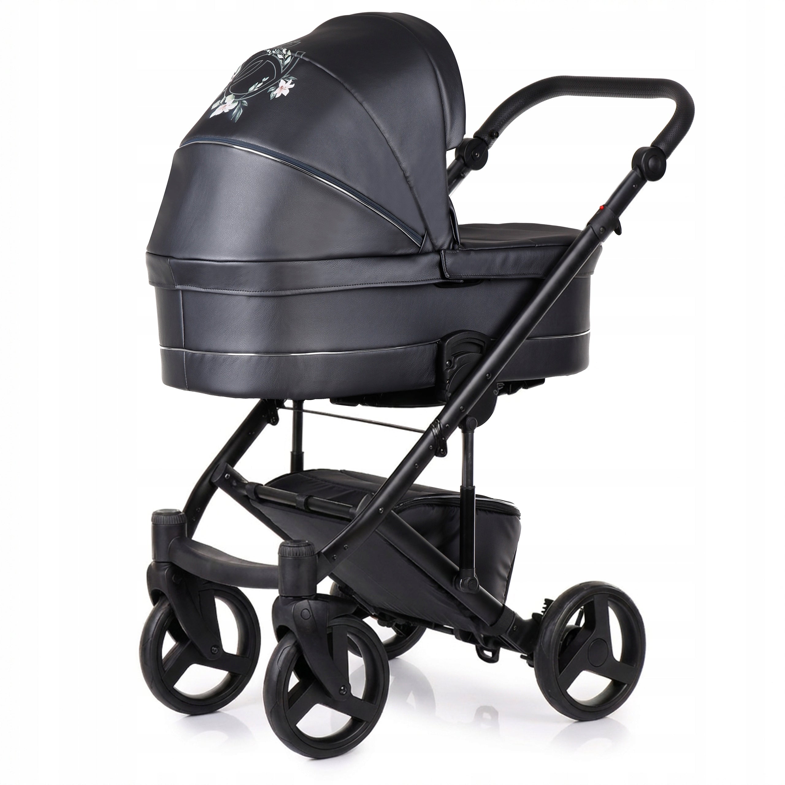 Baby stroller 3in1 EMJOT NERI COBALT FLEUR -multifunctional+akce. ECO leather Manufacturer code EMJOT NERI COBALT FLEUR 032-3w1