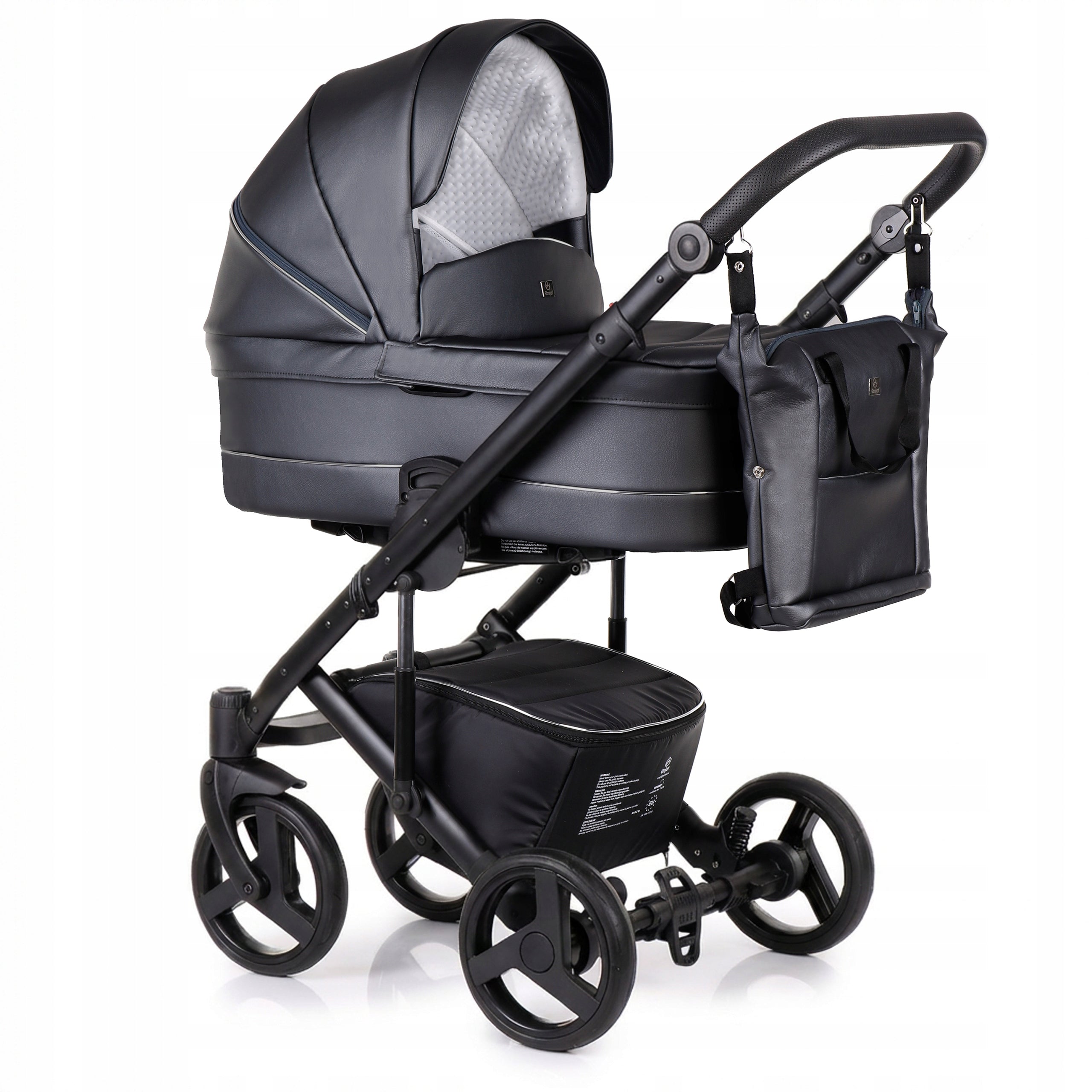 Baby stroller 3in1 EMJOT NERI COBALT FLEUR -multifunctional+akce. ECO leather Packaging status original