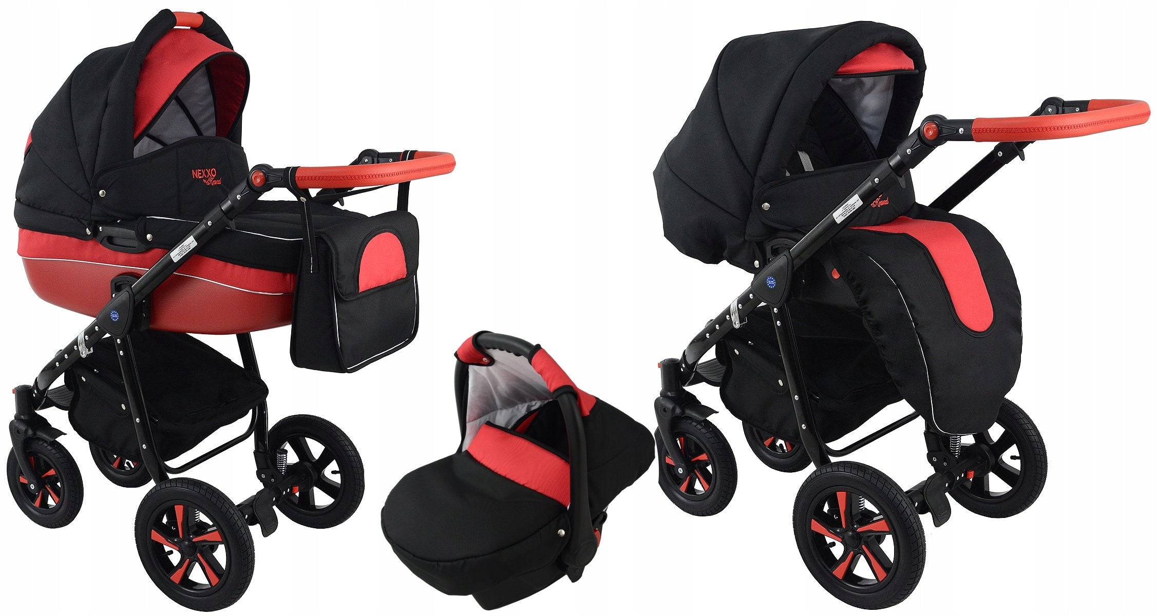 Baby stroller 3in1 Krasnal NEXXO black RED SPORT Manufacturer code NEXXO black RED SPORT 3w1