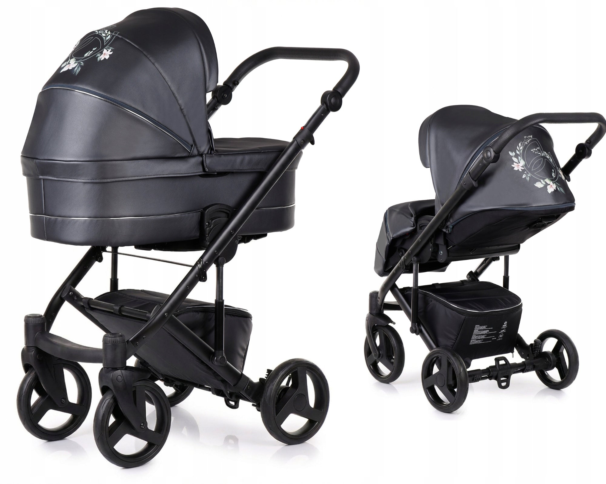 Baby stroller EMJOT NERI COBALT FLEUR 2in1 - multifunctional+accessories