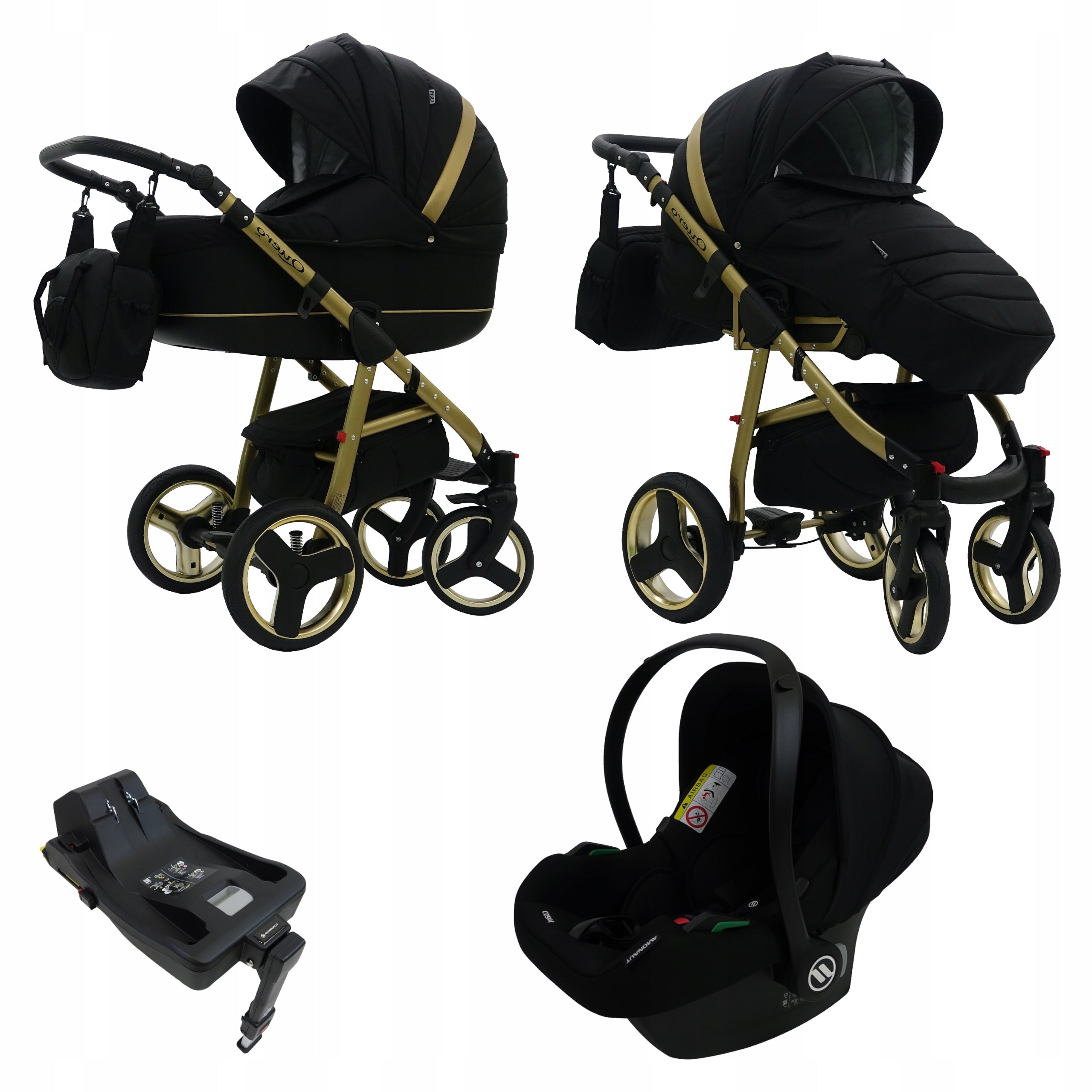 Baby stroller Karex Quero 4 in1 Gold+ISOFIX ARMCHAIR 13 KG