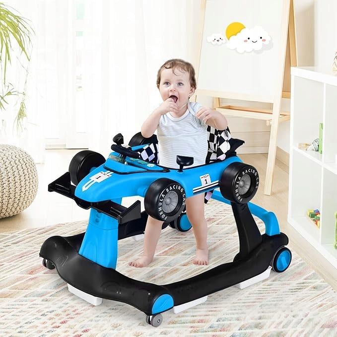 Baby walker 4 in 1, baby walker for baby from 6 months (blue) Brand Goplus