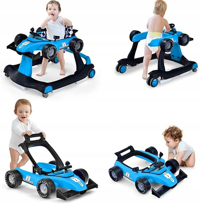 Baby walker 4 in 1, baby walker for baby from 6 months (blue)